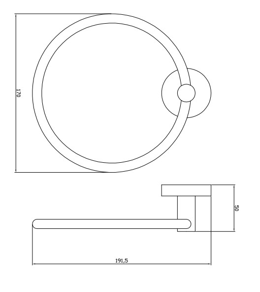Eastbrook Genoa messing handdoekring chroom