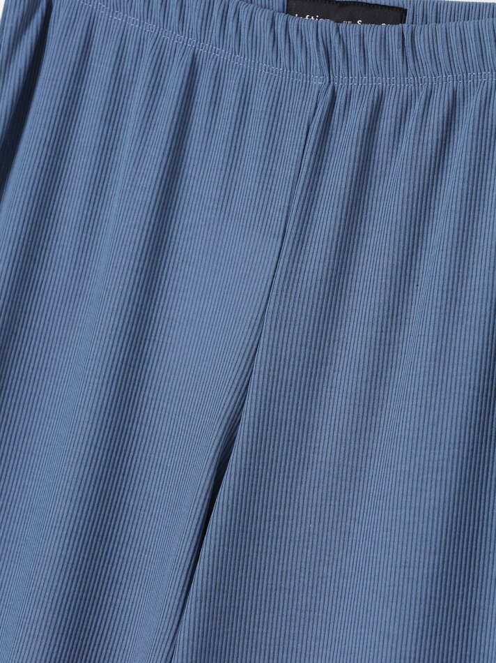 Calça de pijama canelada - Azul Petróleo