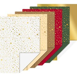Bloc de cartons 'Étoiles de Noël', A4, 12 feuilles