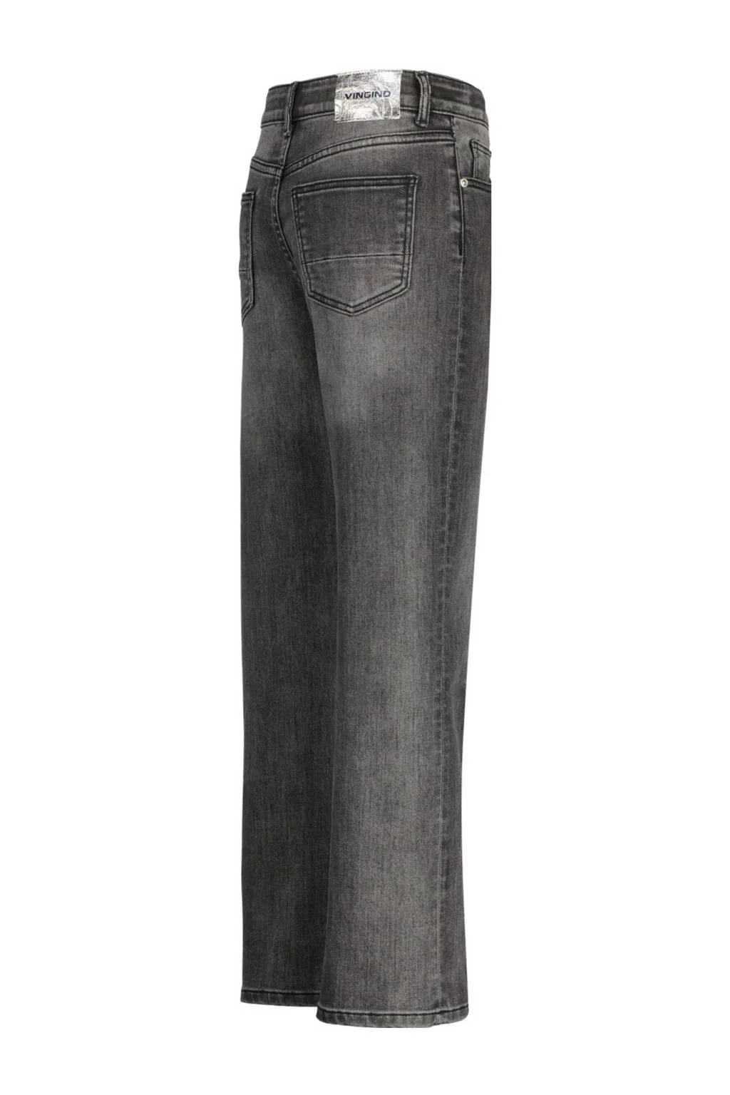 Vingino high waist straight leg jeans Catie Split dark grey vintage