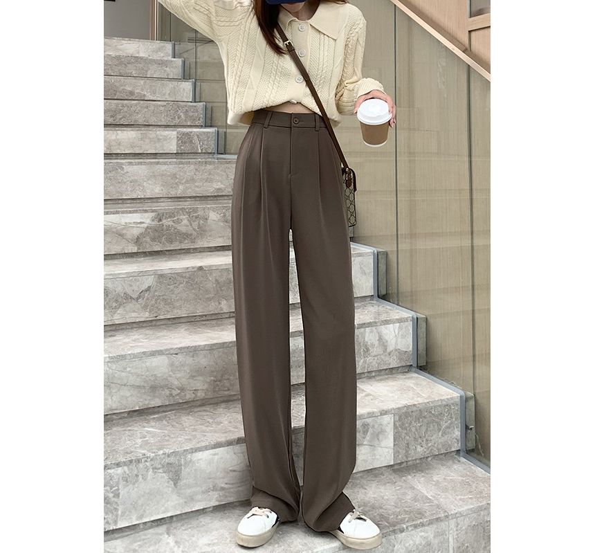 evanesce - Hoge taille effen wijde broek