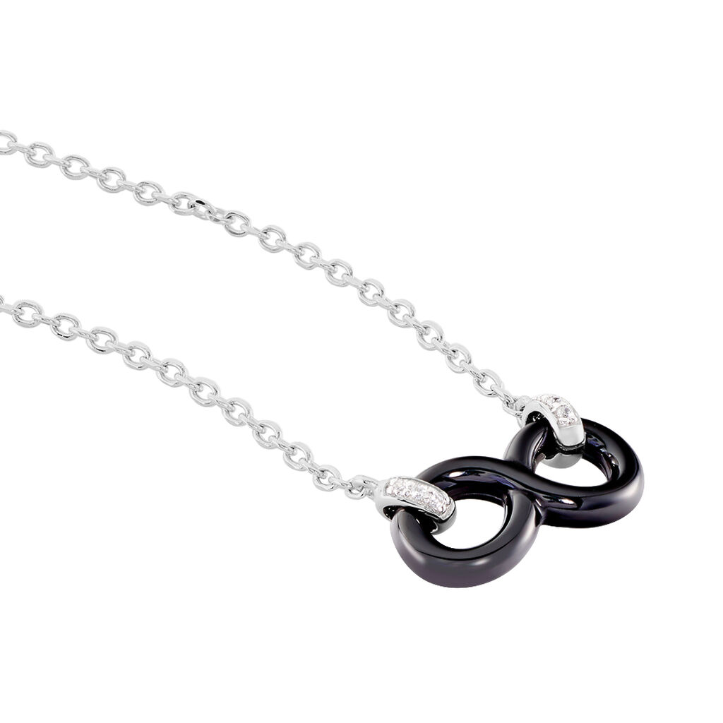 Collier Celinia Argent Blanc Céramique Et Oxyde De Zirconium