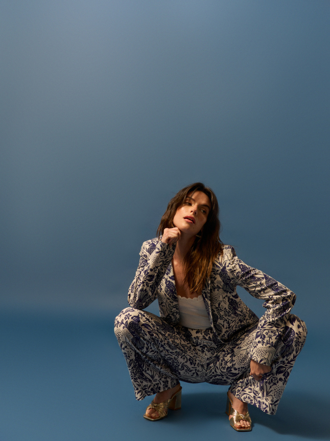 Pantalon large imprimé