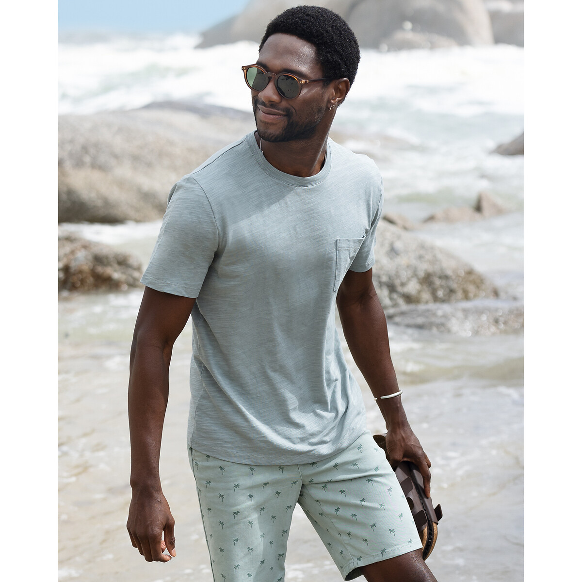 COLEÇÃO LA REDOUTE<br>Camiseta com gola redonda e mangas curtas