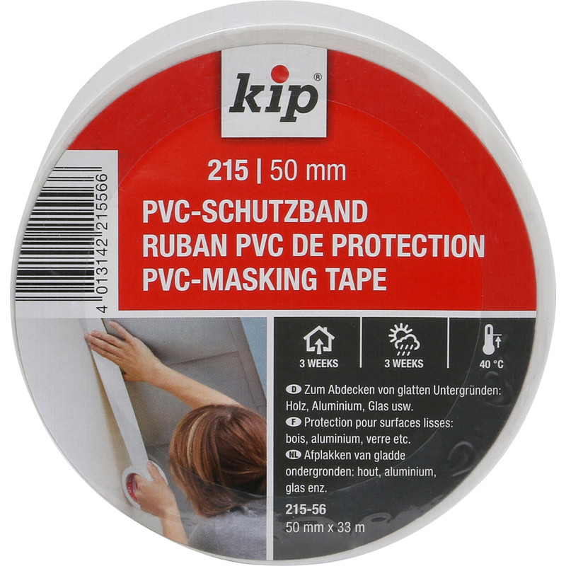 Kip 215 PVC afplaktape Wit 50mmx33m