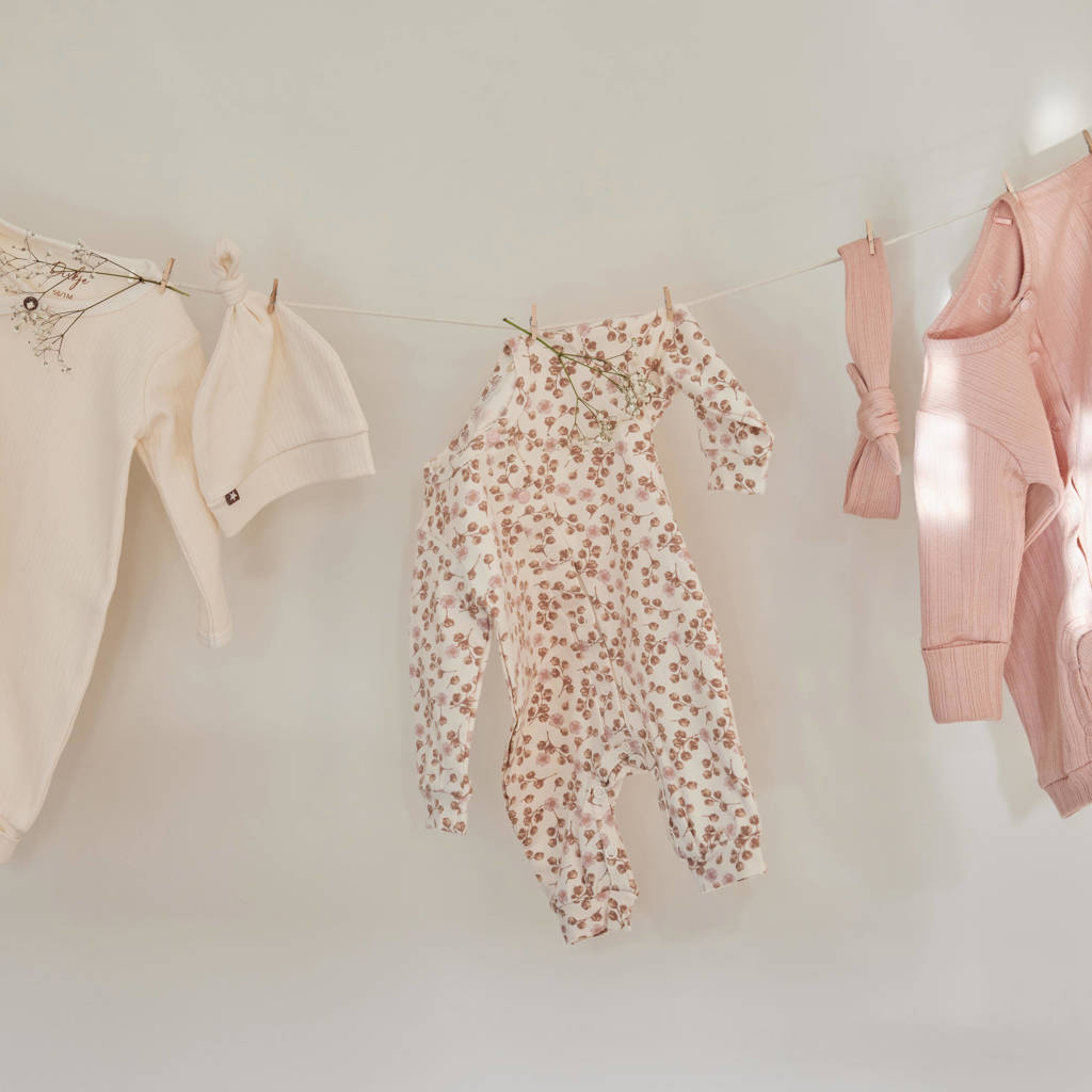 Dirkje baby boxpak met all over print lichtbruin/roze/ecru