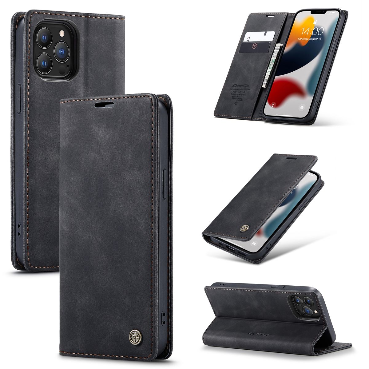 Hülle Handy Schutz für Apple iPhone 13 Pro Max Case Cover Tasche Etuis Schwarz