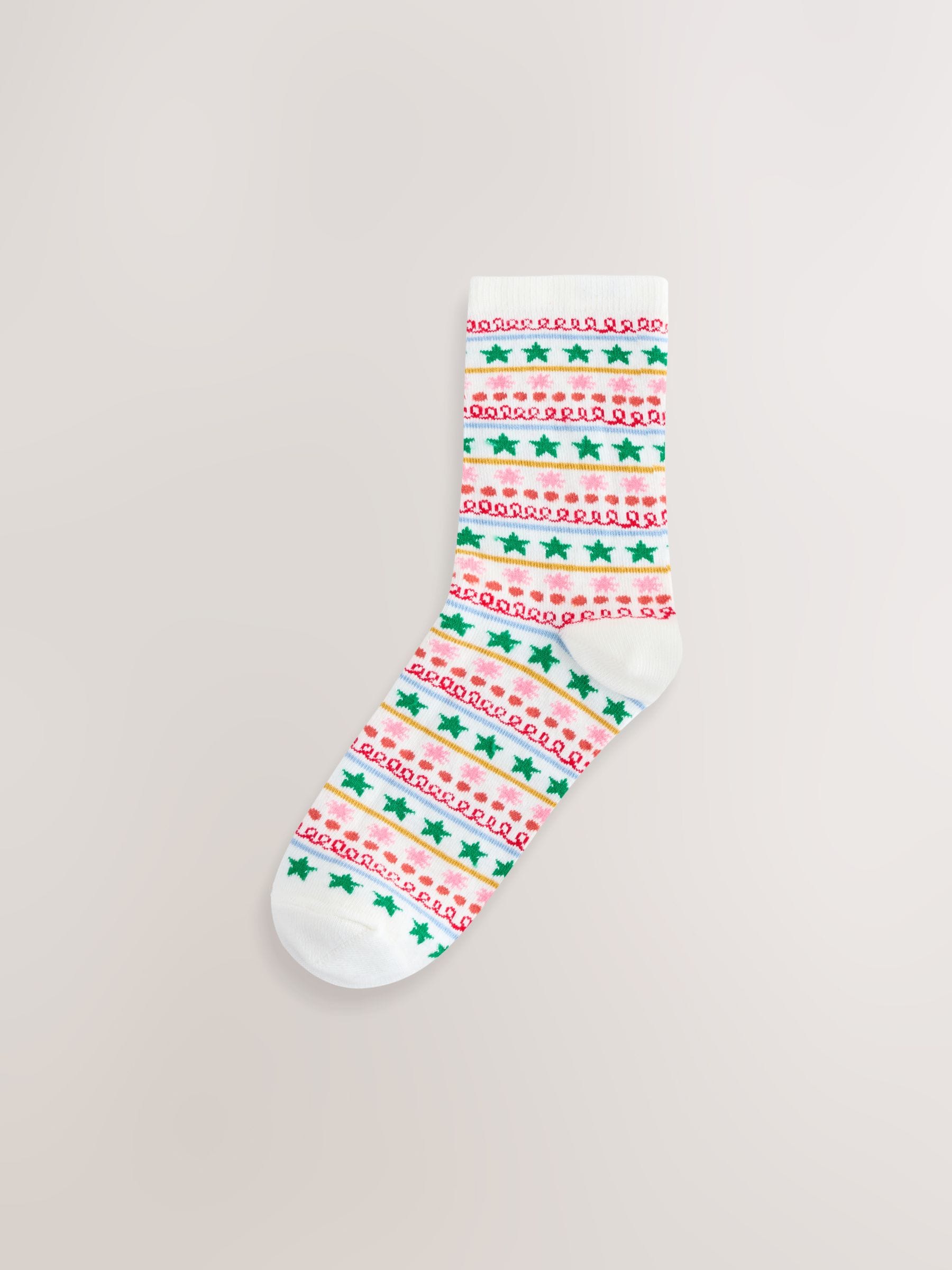Roze kerstbal - Set van 4 paar enkelsokken
