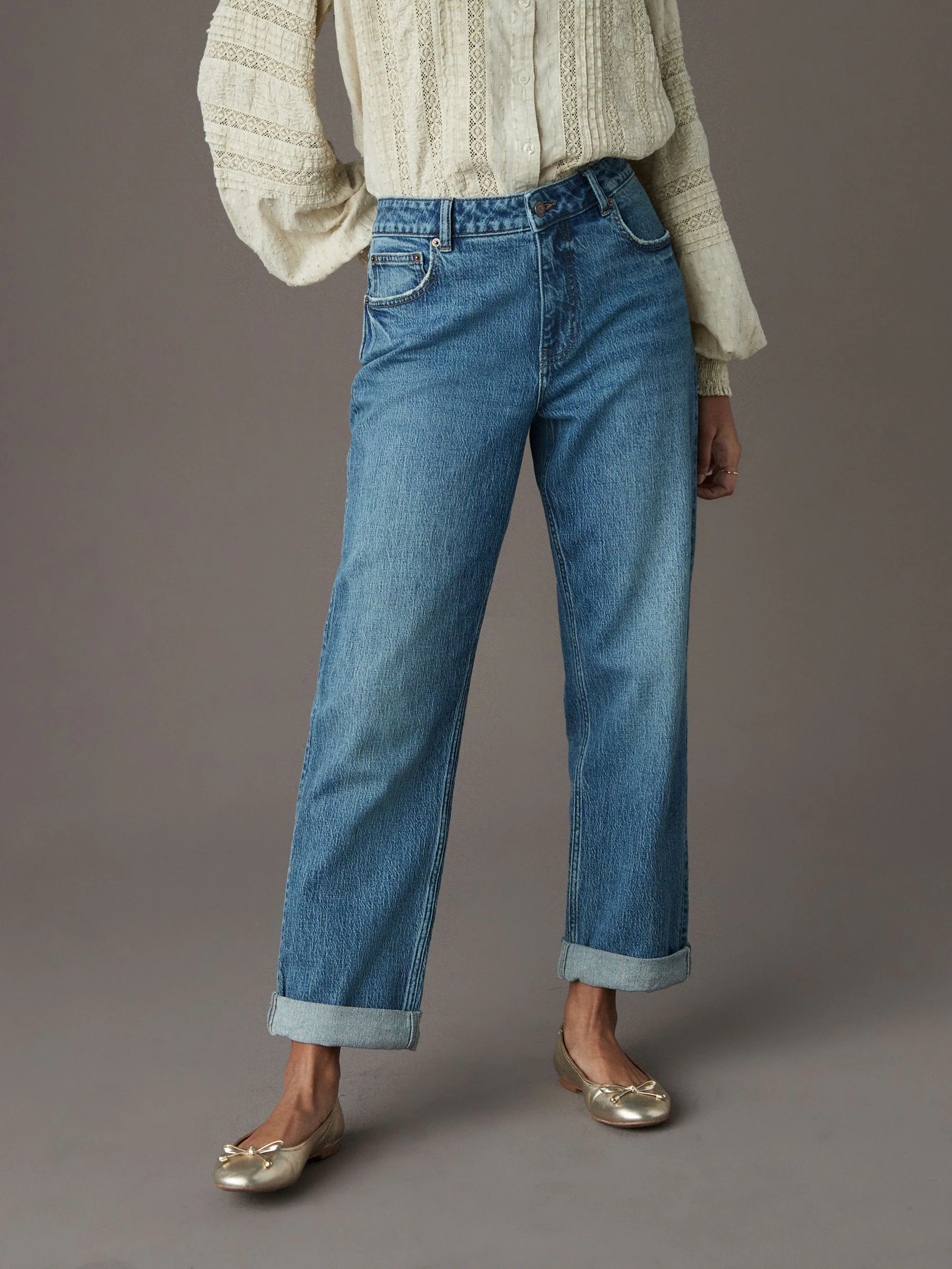 Normaal blauw - Boyfriend-jeans