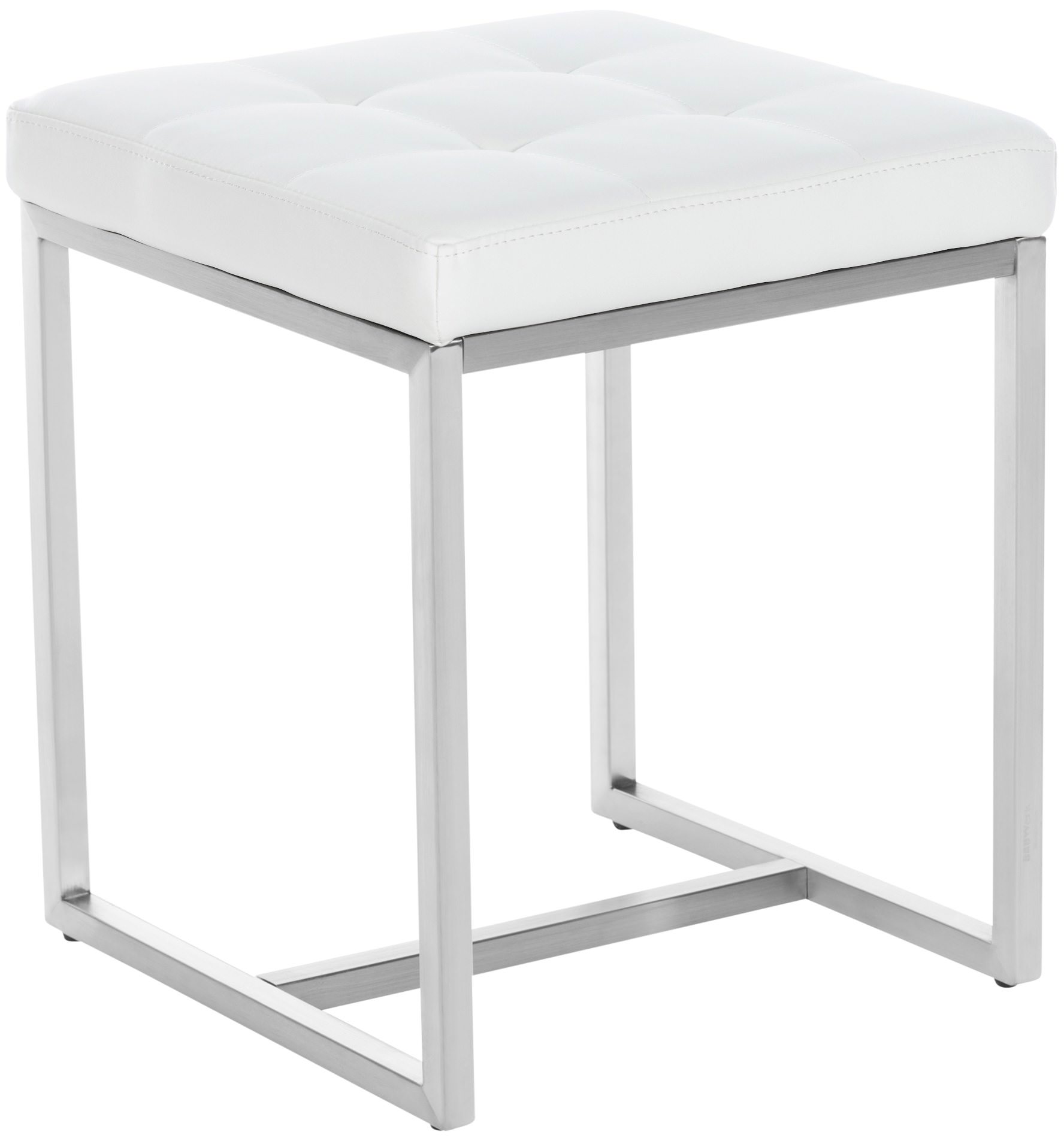 CLP 2er Set Edelstahl-Sitzhocker Barci Kunstleder I Moderne Hocker Mit Hochwertiger Polsterung Und Bodenschonern In Vielen Farben