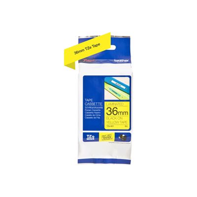 Brother TZe661 - Ruban d'étiquettes auto-adhésives - 1 rouleau (36 mm x 8 m) - fond jaune écriture noire