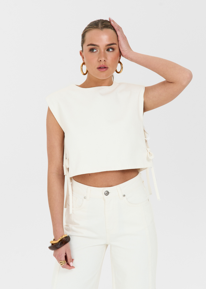 Izzy denim top ecru