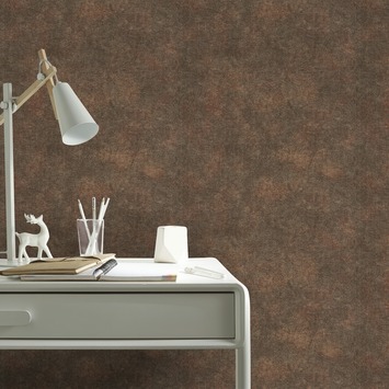 Vliesbehang maansteen chocolade bruin (dessin 103955)