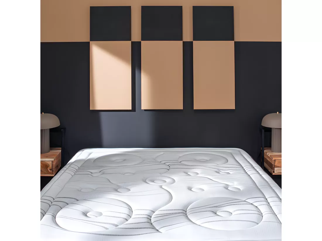 BELLECOUR LITERIE | Ensemble REINA 2.0 140x190 cm | Matelas Ressorts ensachés + Protège matelas anti punaise