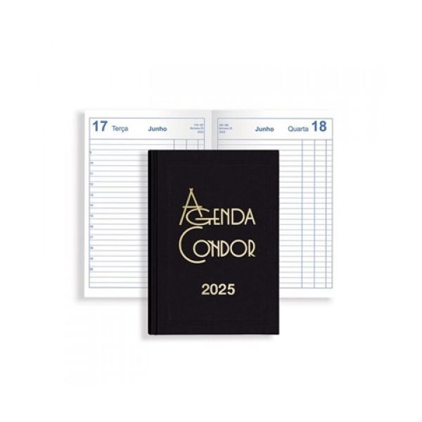 Firmo Agenda Mini Condor 2025 Preta Vista Dia 10x16
