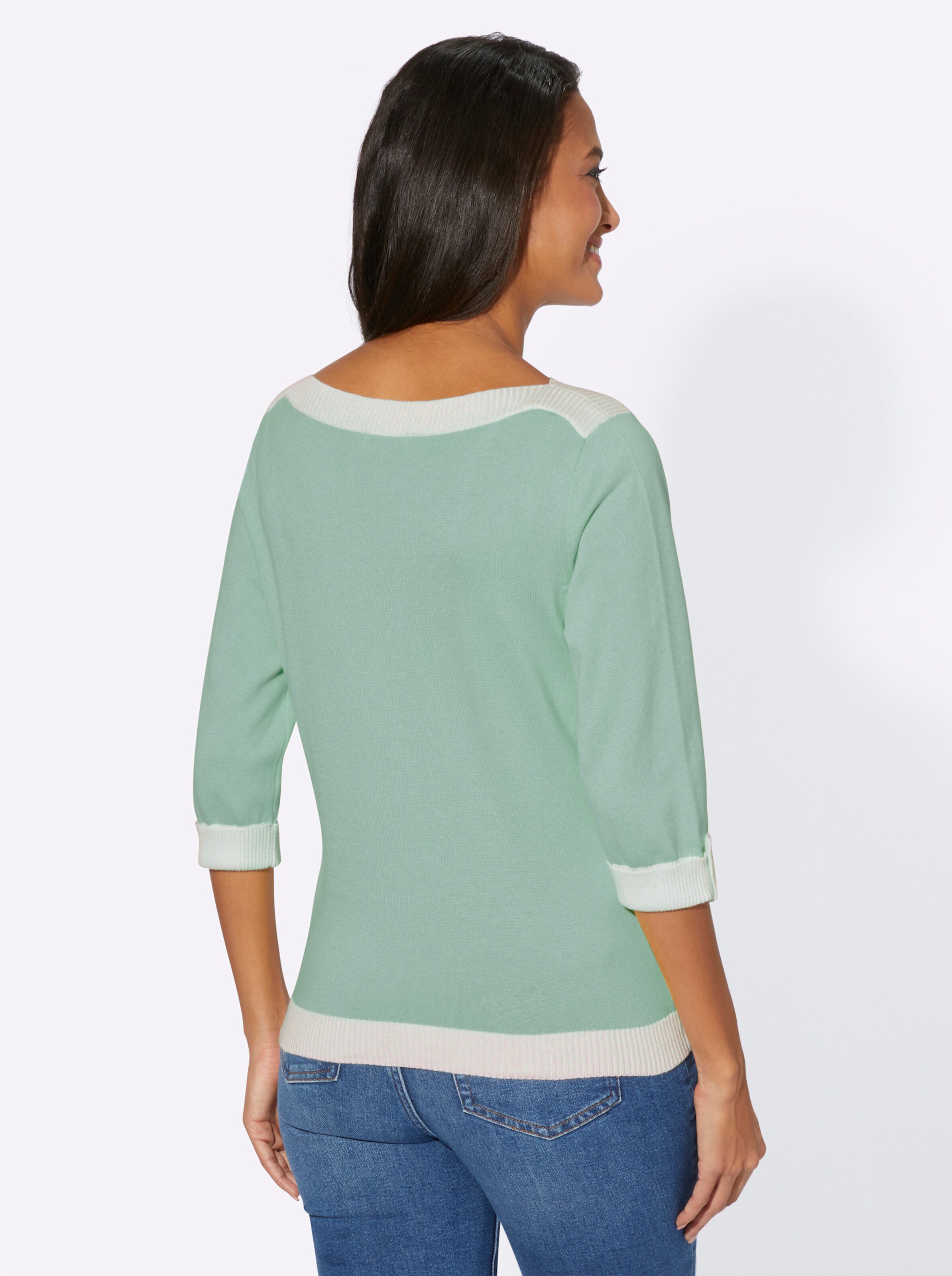 3/4 Arm-Pullover in kalkmint