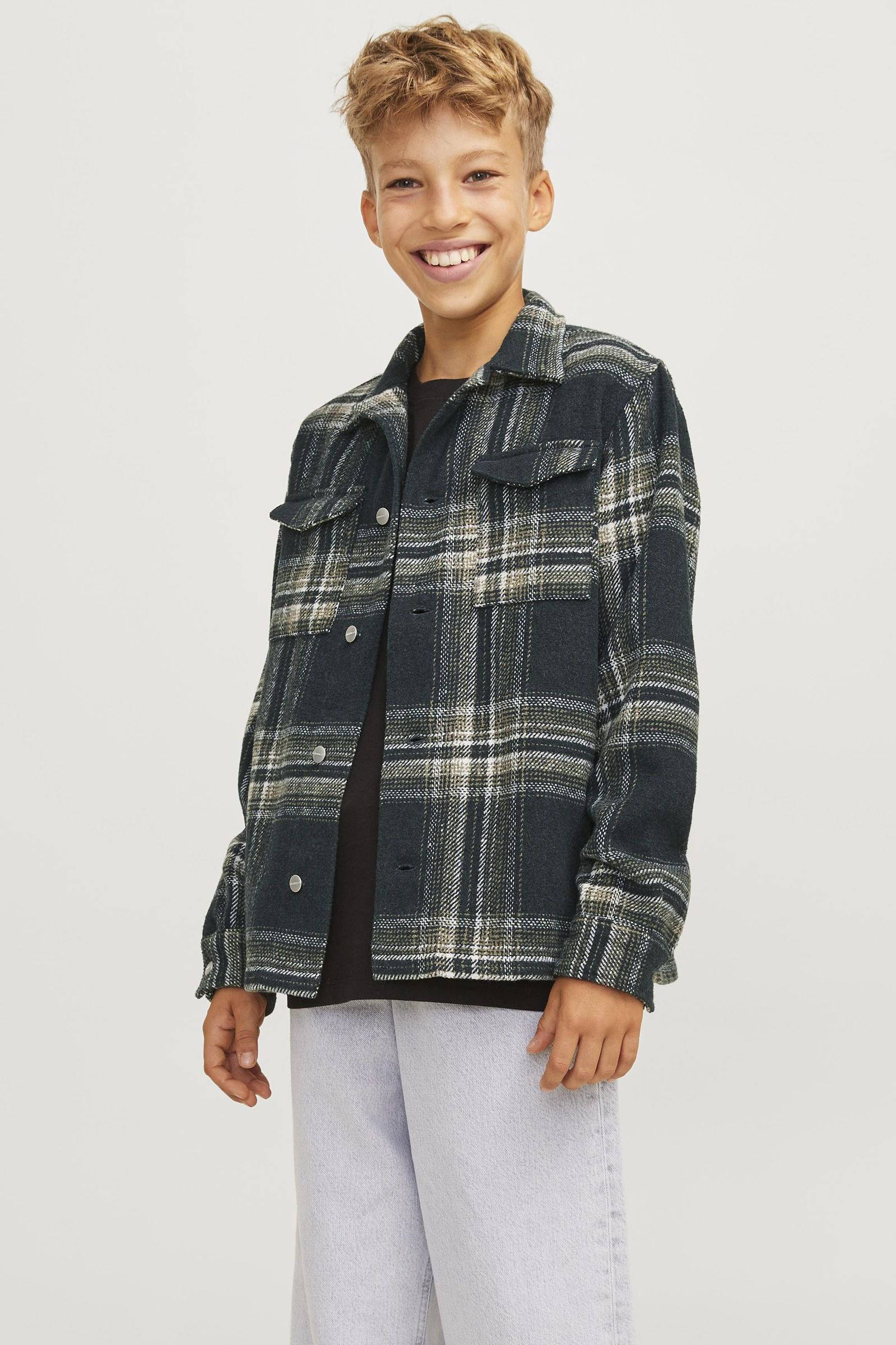 JACK & JONES geruit overhemd JORVESTERBRO donkerblauw/ecru