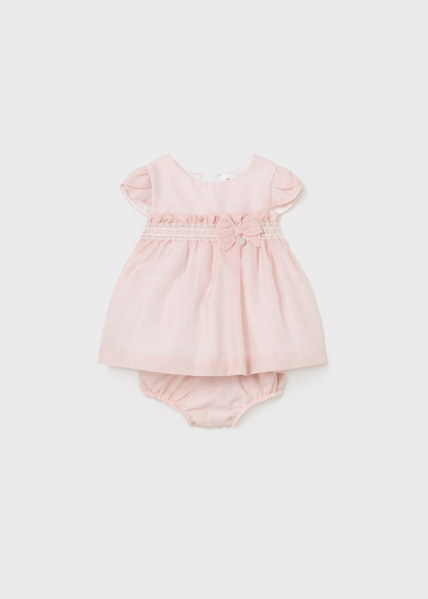 Vestido nude de chiffon com capa para fralda para recém-nascidos