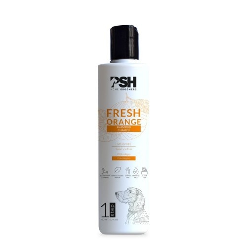 Shampoo PSH COSMETICS com aroma de coco e laranja para cães