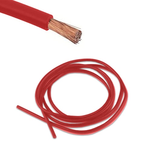 Bobine 5 m cable électrique 10 mm Rouge