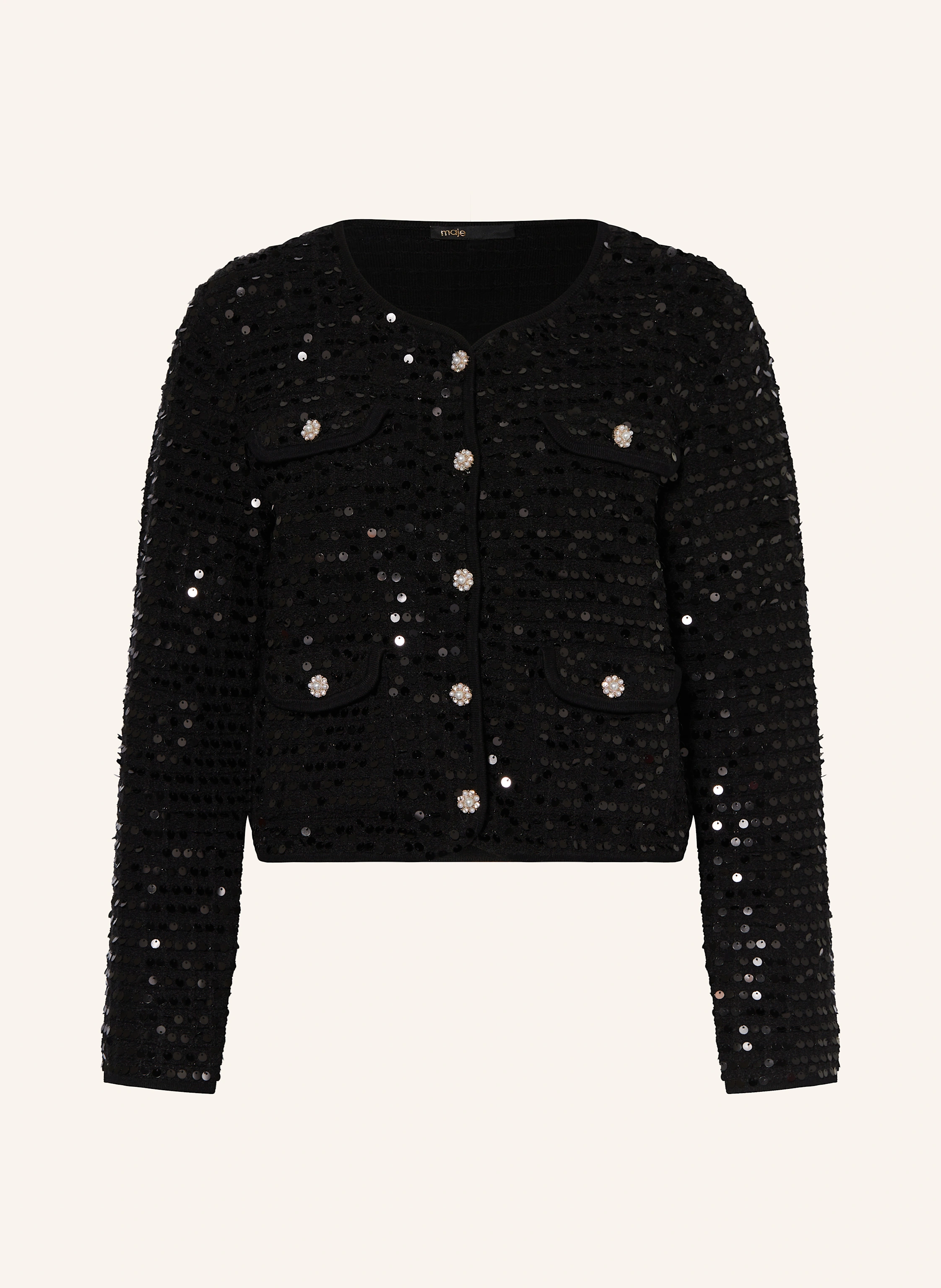 maje Tweed-Jacke mit Pailletten