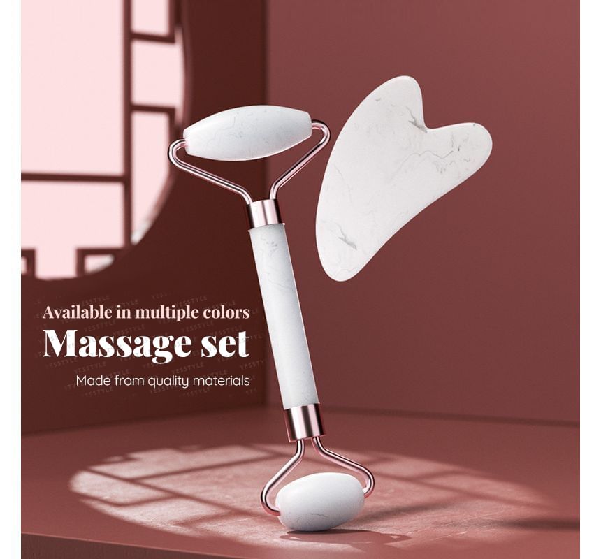 Fondes - Hars Gezichtsmassage Roller / Gua Sha Schraper / Set