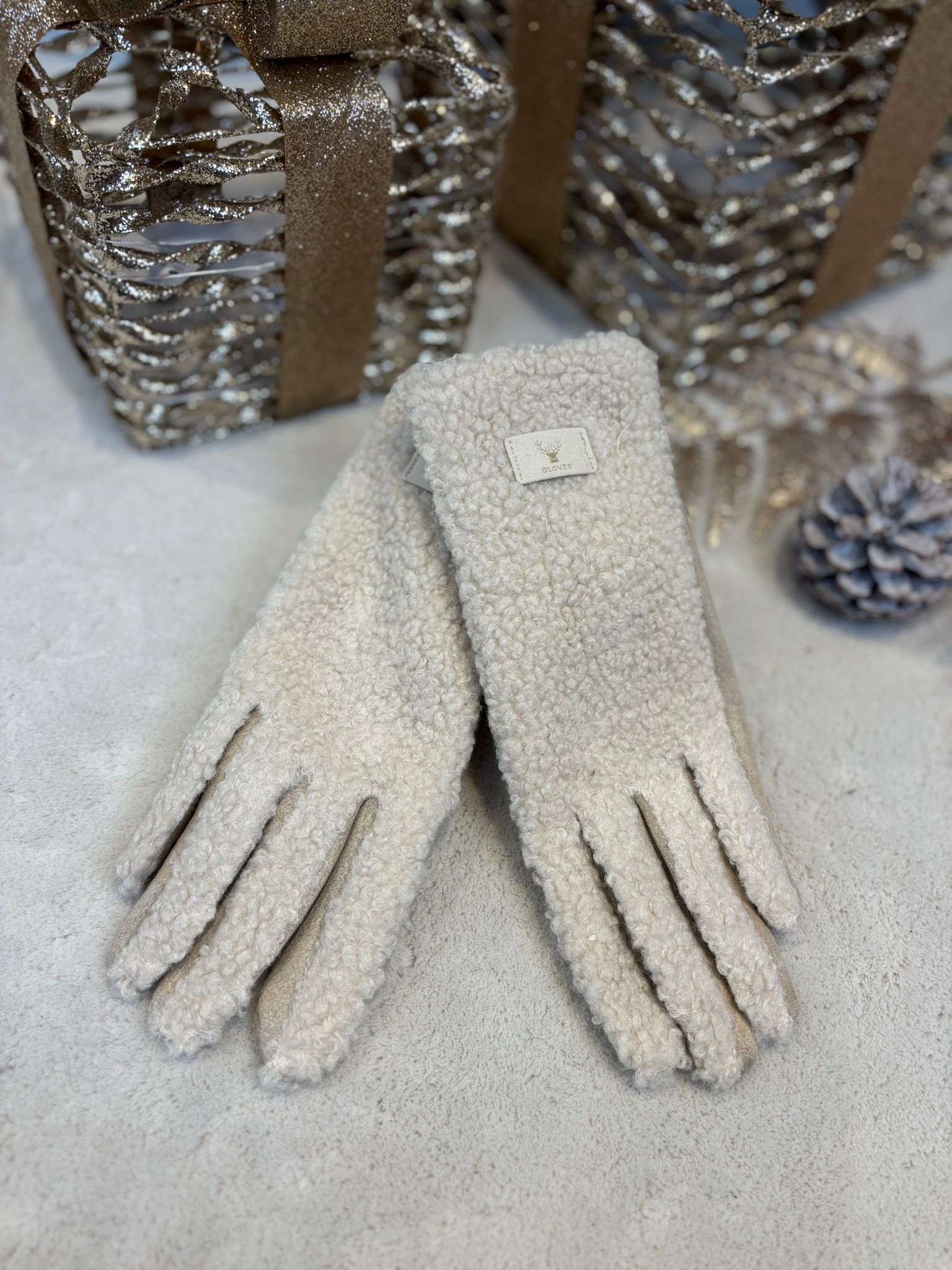Teddy Handschoenen - Beige