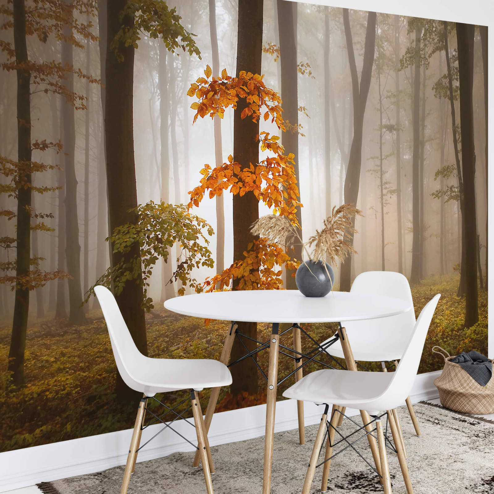 Fototapete DESIGNWALLS 2.0 - orange-braun - Wald - 2,6 Meter