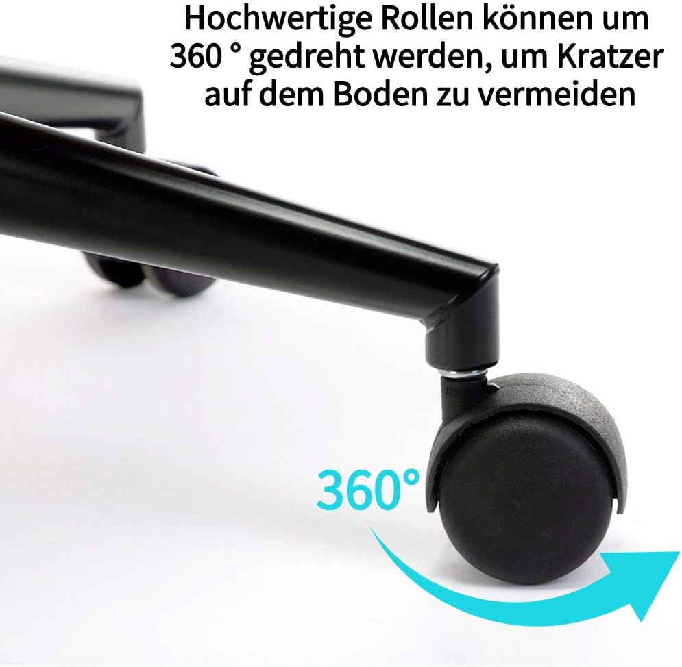 Mingone Bürostuhl Holz Computerstuhl Schreibtischstühle Leder Drehstuhl 360° Höhenverstellbar Design Home Office Chair mit Rückenlehne，Schwarz bis 130kg