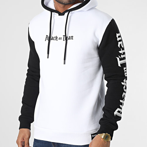 Sweat Capuche Escouade Livai Blanc Noir
