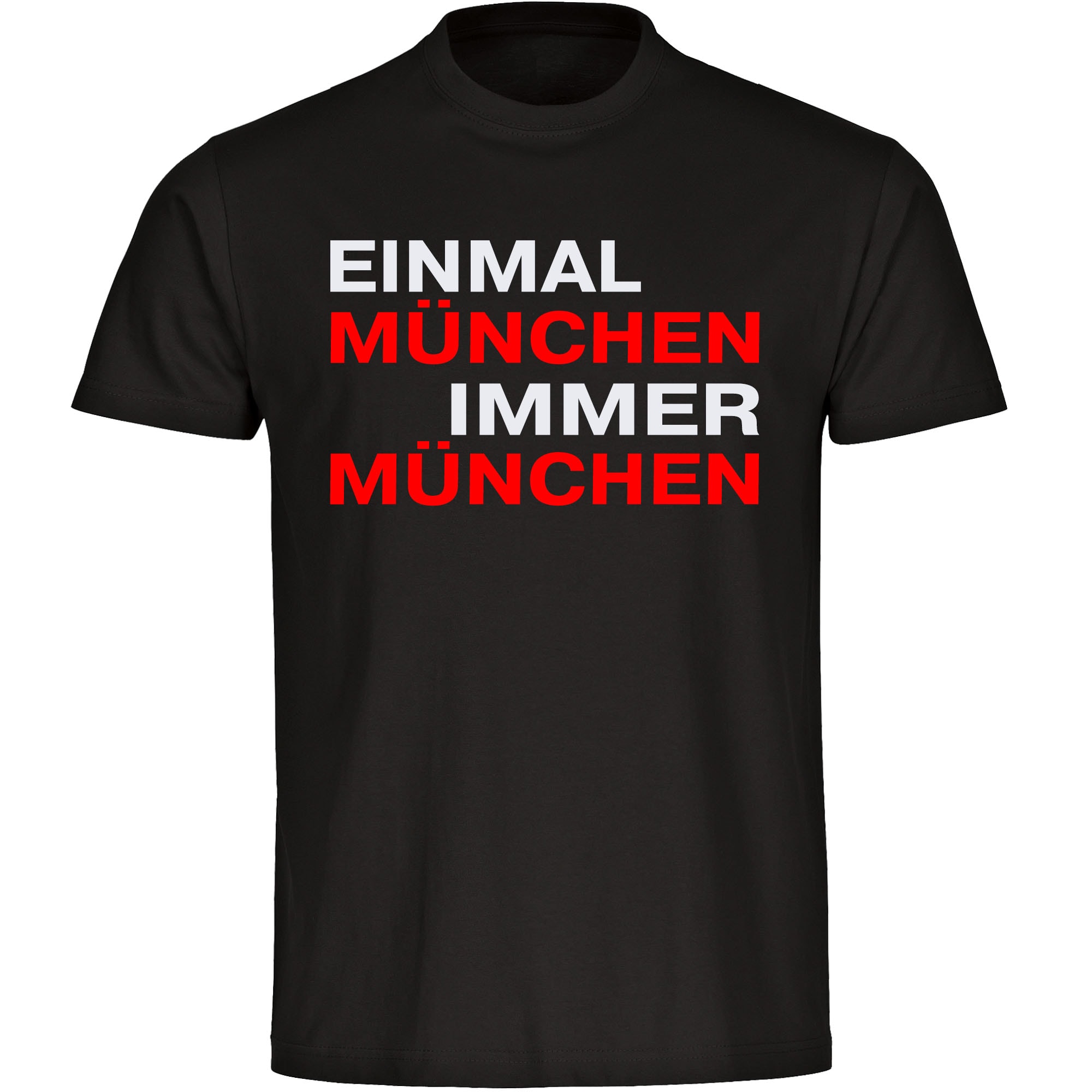 multifanshop® Herren T-Shirt - München rot - Einmal Immer - Druck rot
