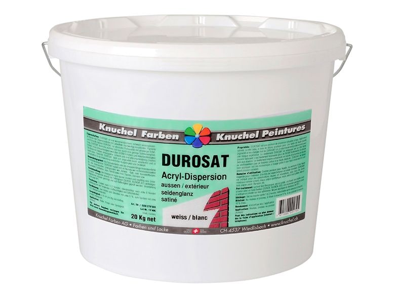 Knuchel Aussendispersion Durosat 1 kg Weiss 9003 Acryl-Dispersion für den Aussenbereich