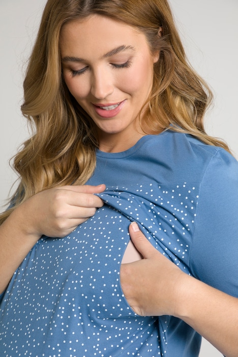 Bellieva-Shirt, Stillfunktion, A-Linie, Punkte, 3/4-Arm