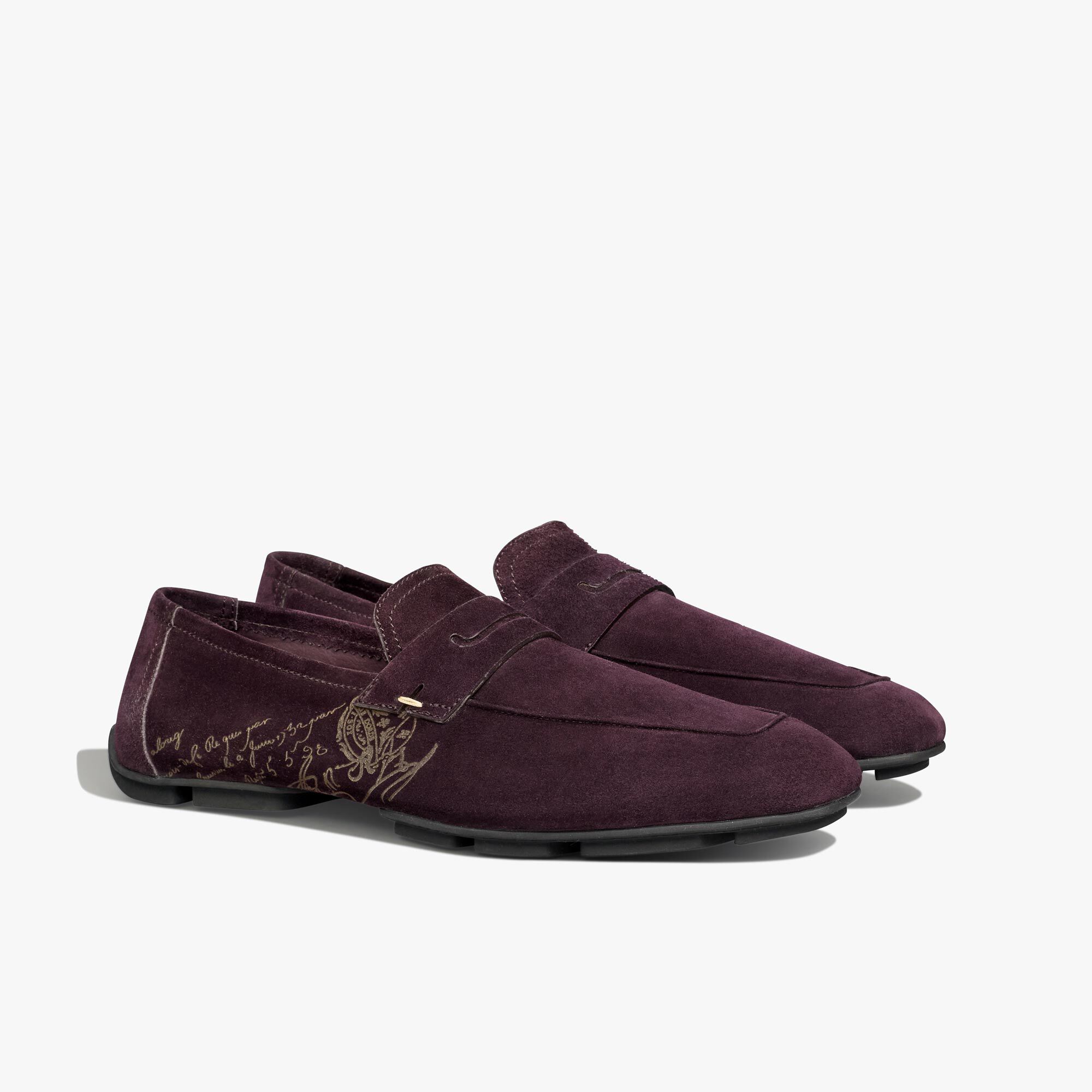 Mocassin Lorenzo Drive En Cuir Camoscio Scritto
