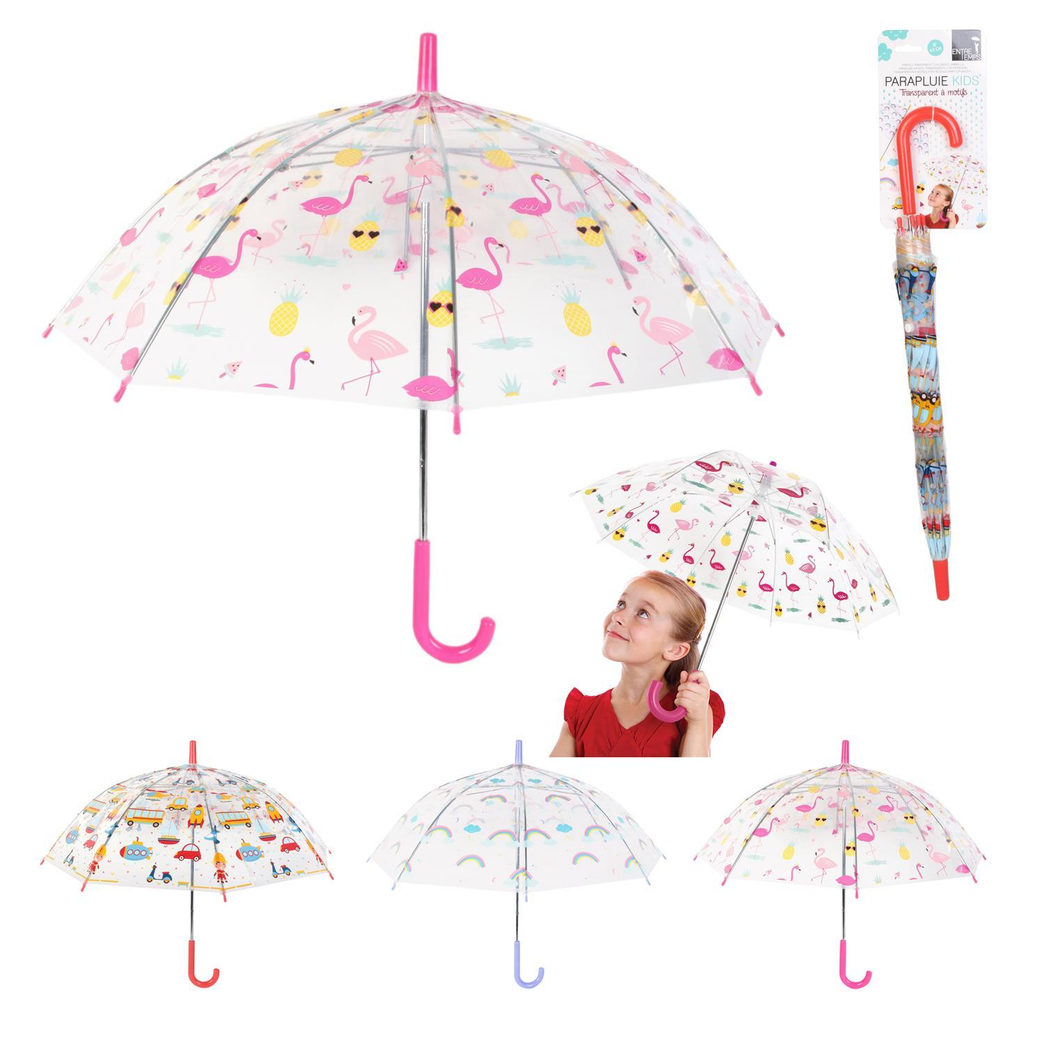 PARAPLUIE ENFANT TRANSPARENT IMPRIME
