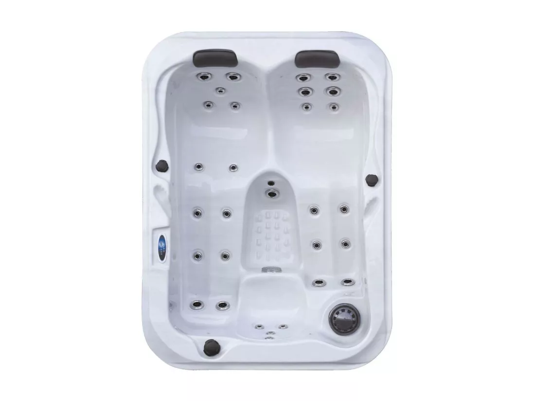 Spa rigide gris et blanc marbré jets et leds Costa (3 places dont 2 allongées)