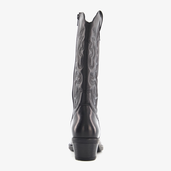 Harper leren dames western boots zwart