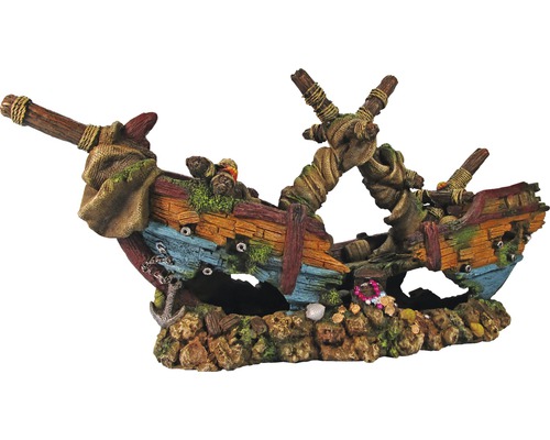 Aquariumdecoratie scheepswrak 53 cm