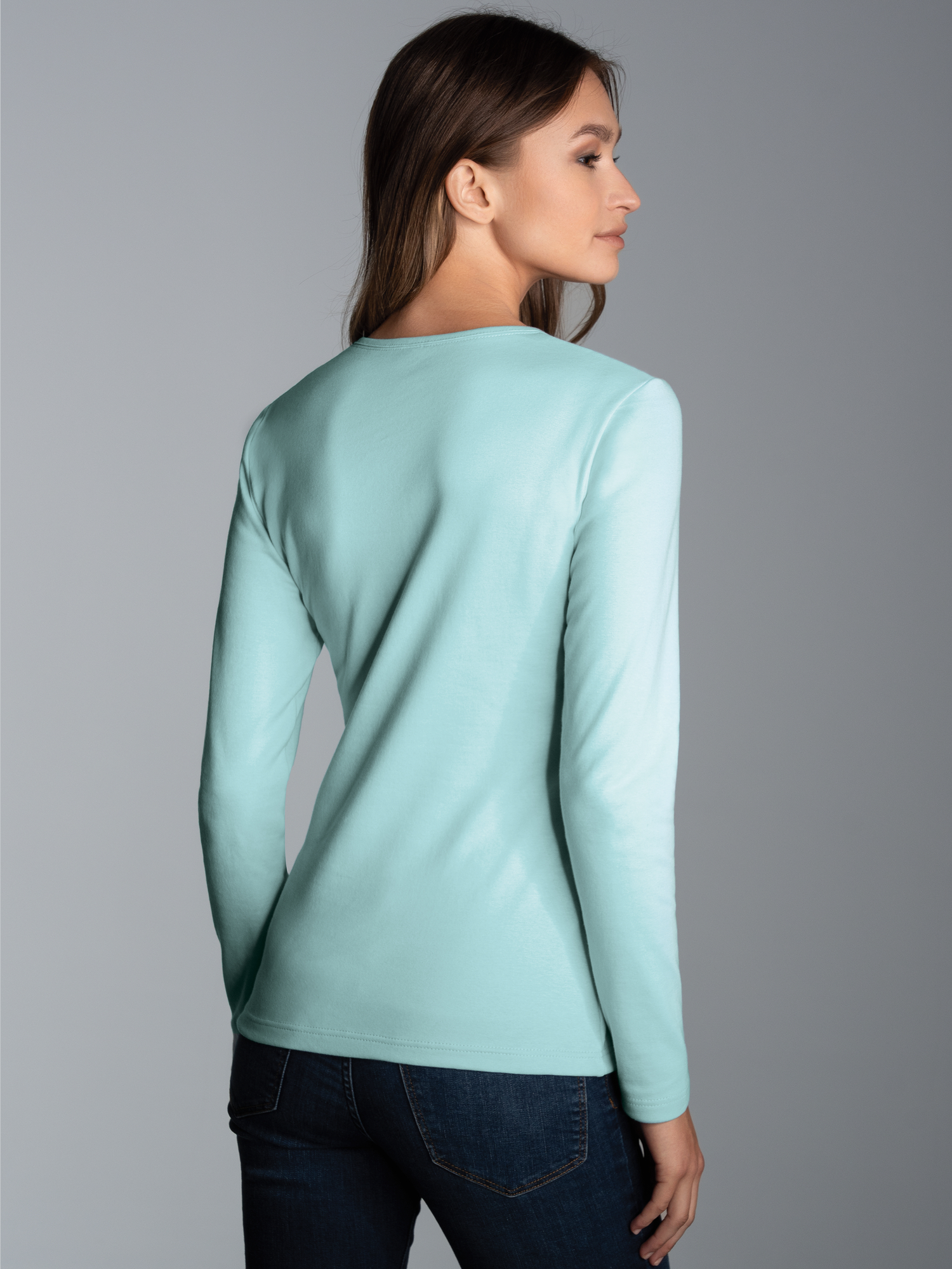 Langarmshirt mit Kristallsteinen Gletscher