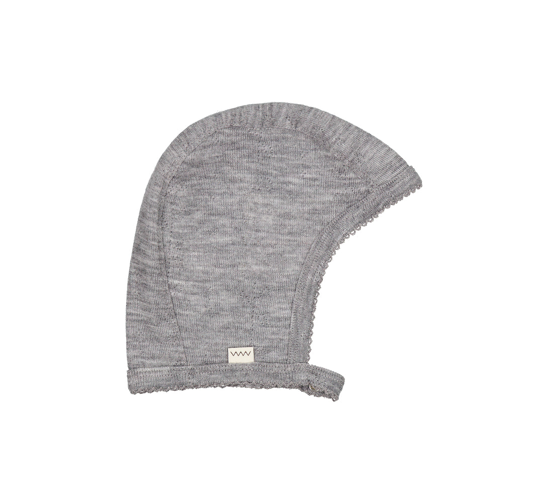 Hoody, Uld Pointelle Hue - Grey Melange