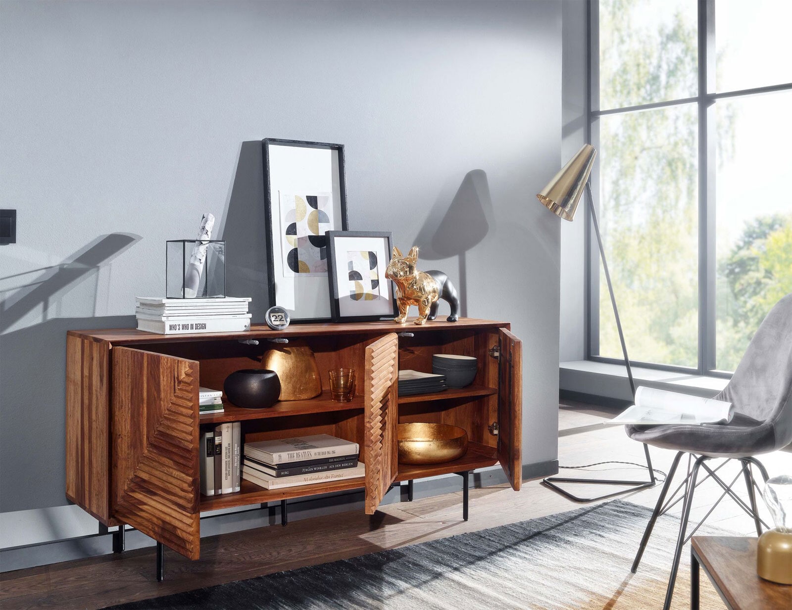 Sideboard 148 x 72 cm Sheesham massiv
