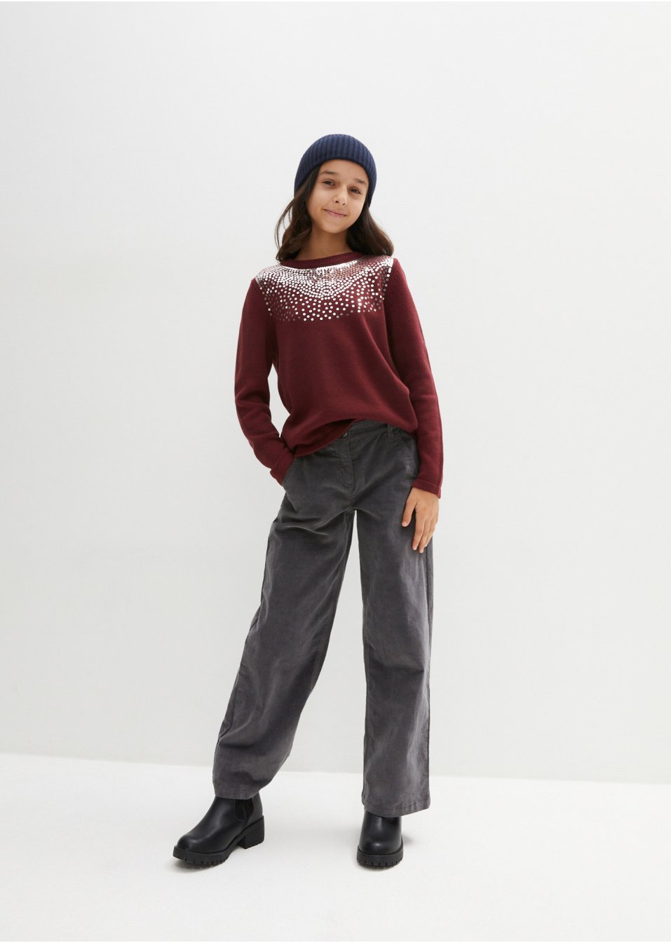 Pull en maille fille avec paillettes
