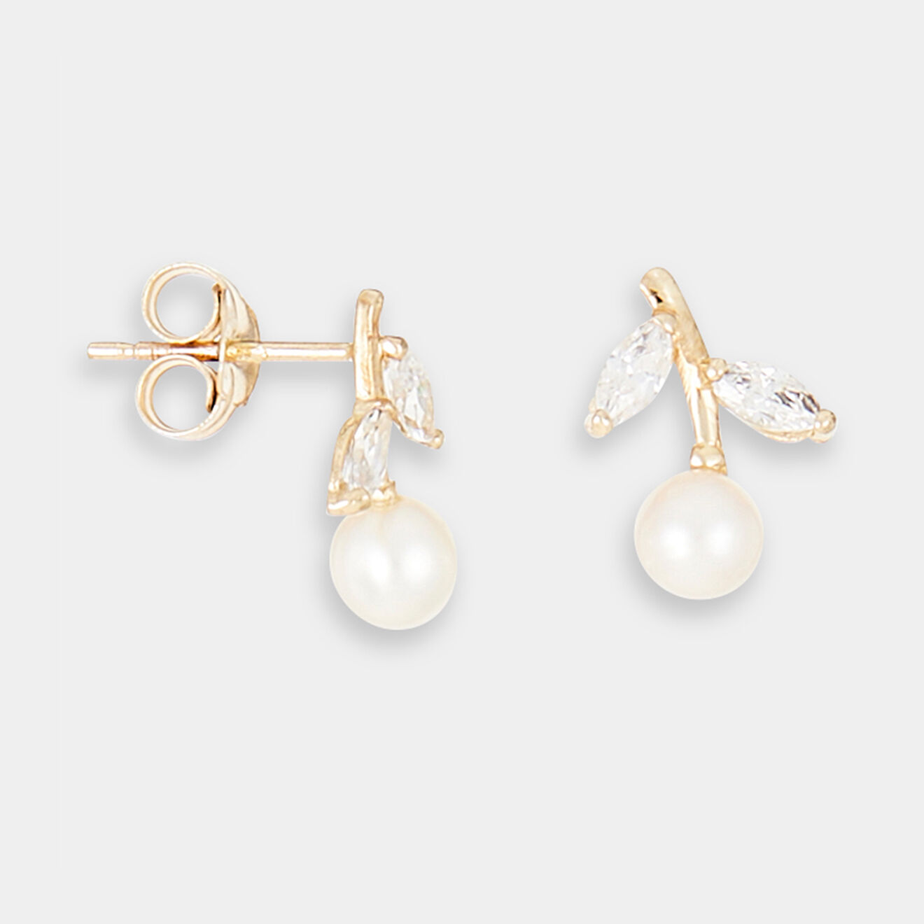By Colette Boucles d'oreilles Zuo Zirconium & Perle or jaune