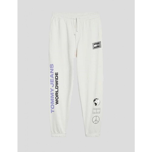 Tommy Jeans - PANTALÓNGLOBAL UNITEES SWEAT PANT IVORY Blanco