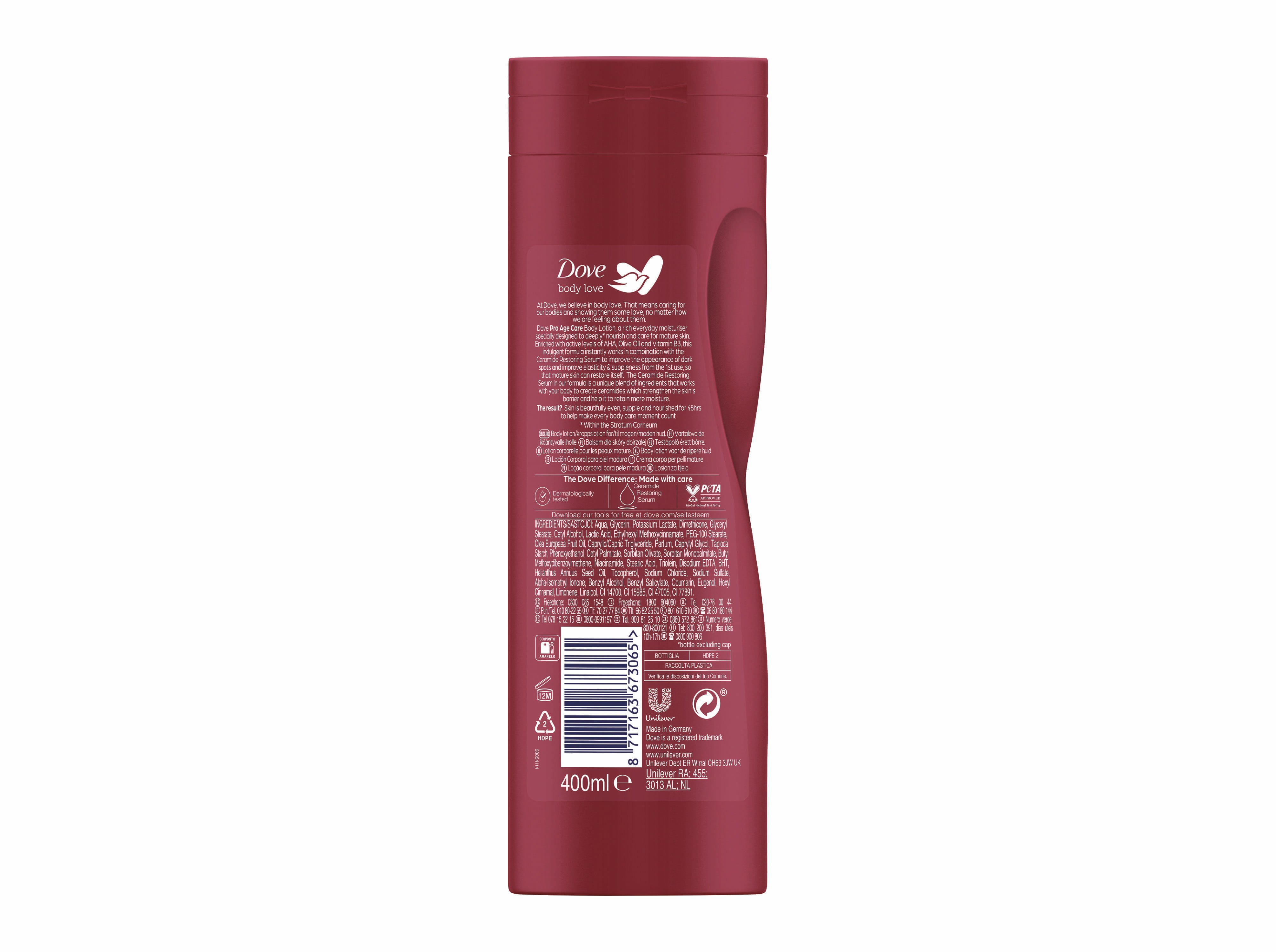 CREME CORPO DOVE LOÇÃO PRO AGE 400ML
