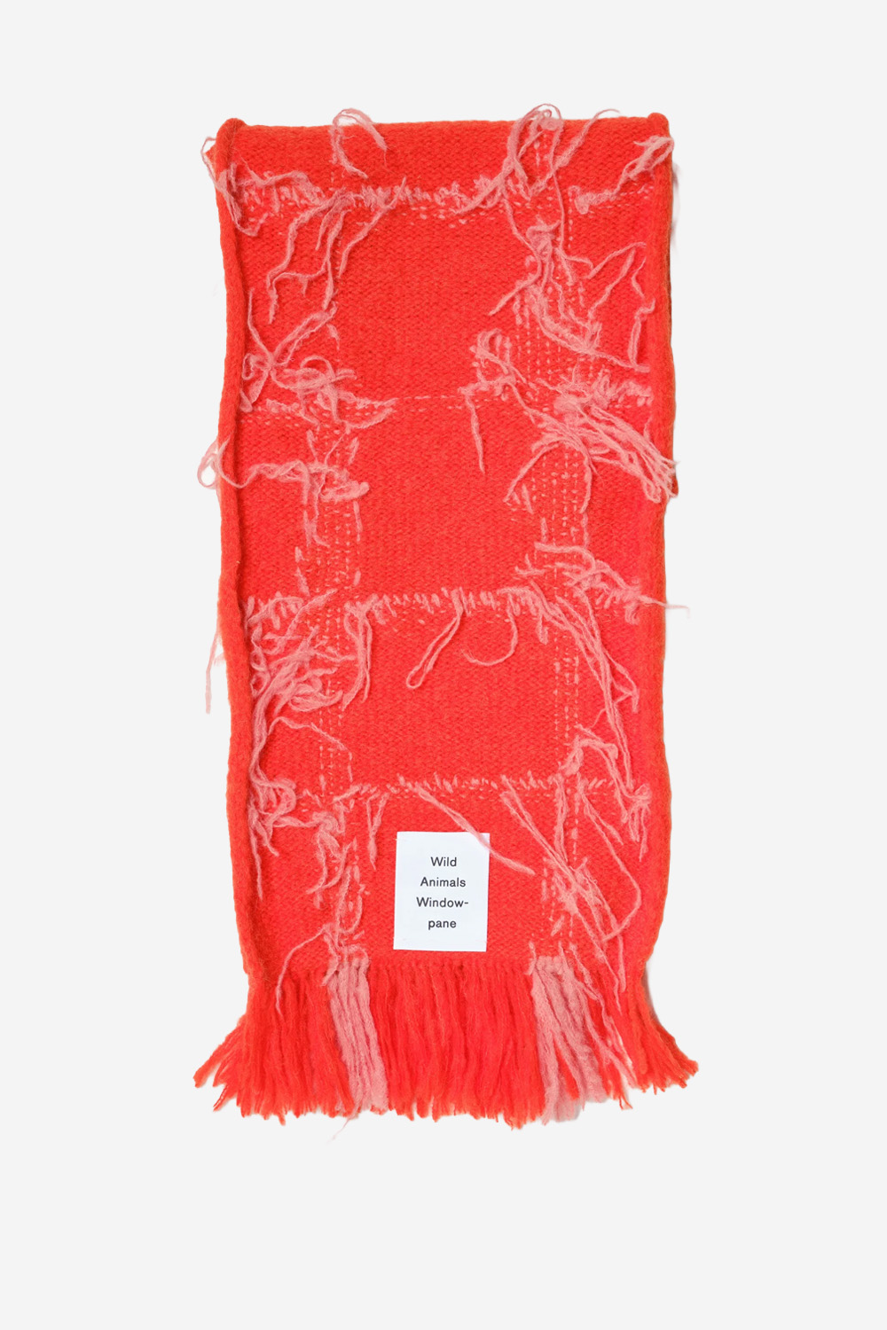 Windowpane hand-knitted scarf