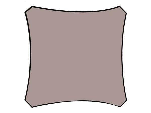 Perel Sonnensegel 360 cm, Quadratisch 3,6 x 3,6 m, braungrau