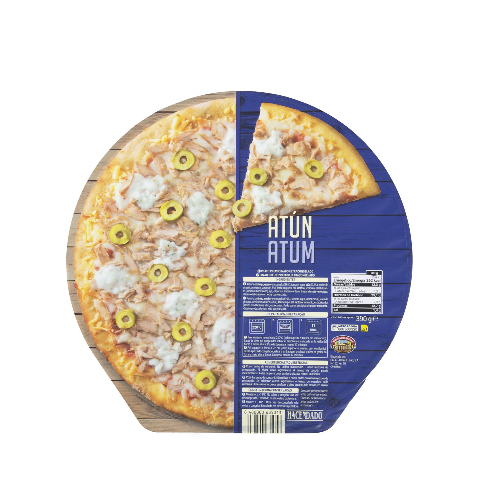 Pizza au thon surgelée Hacendado