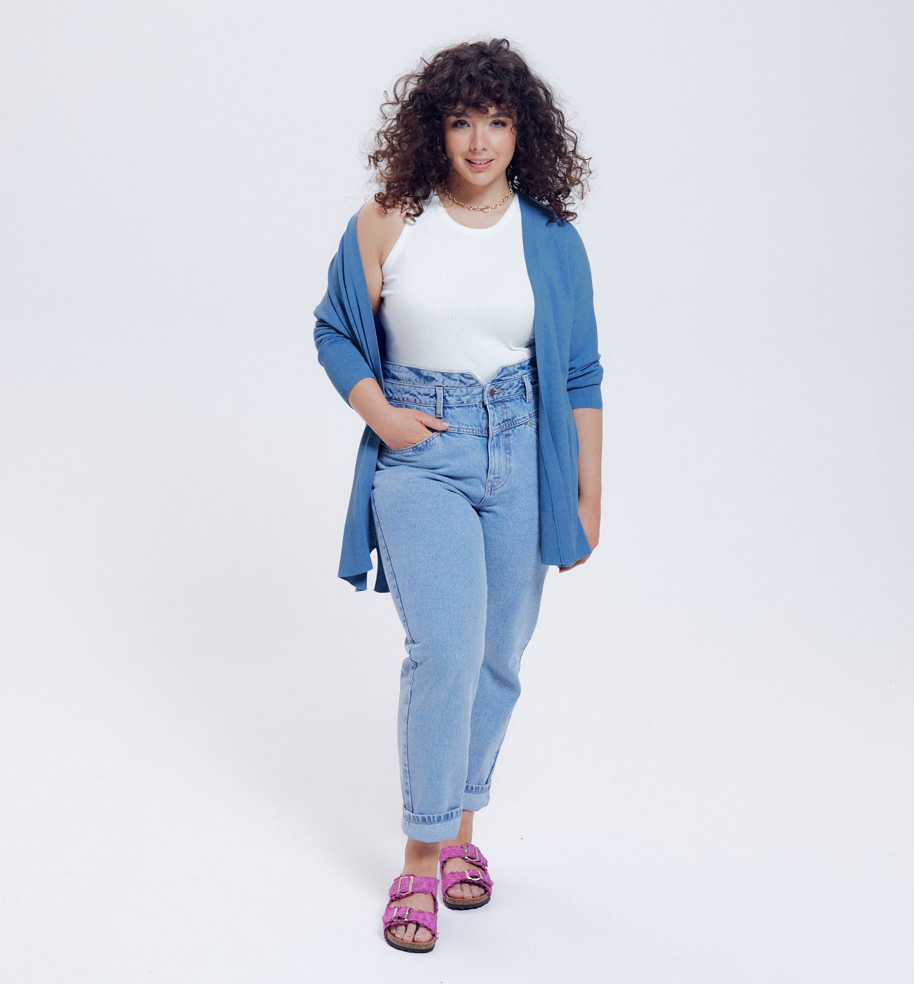 Gilet en maille fine Femme - Bleu