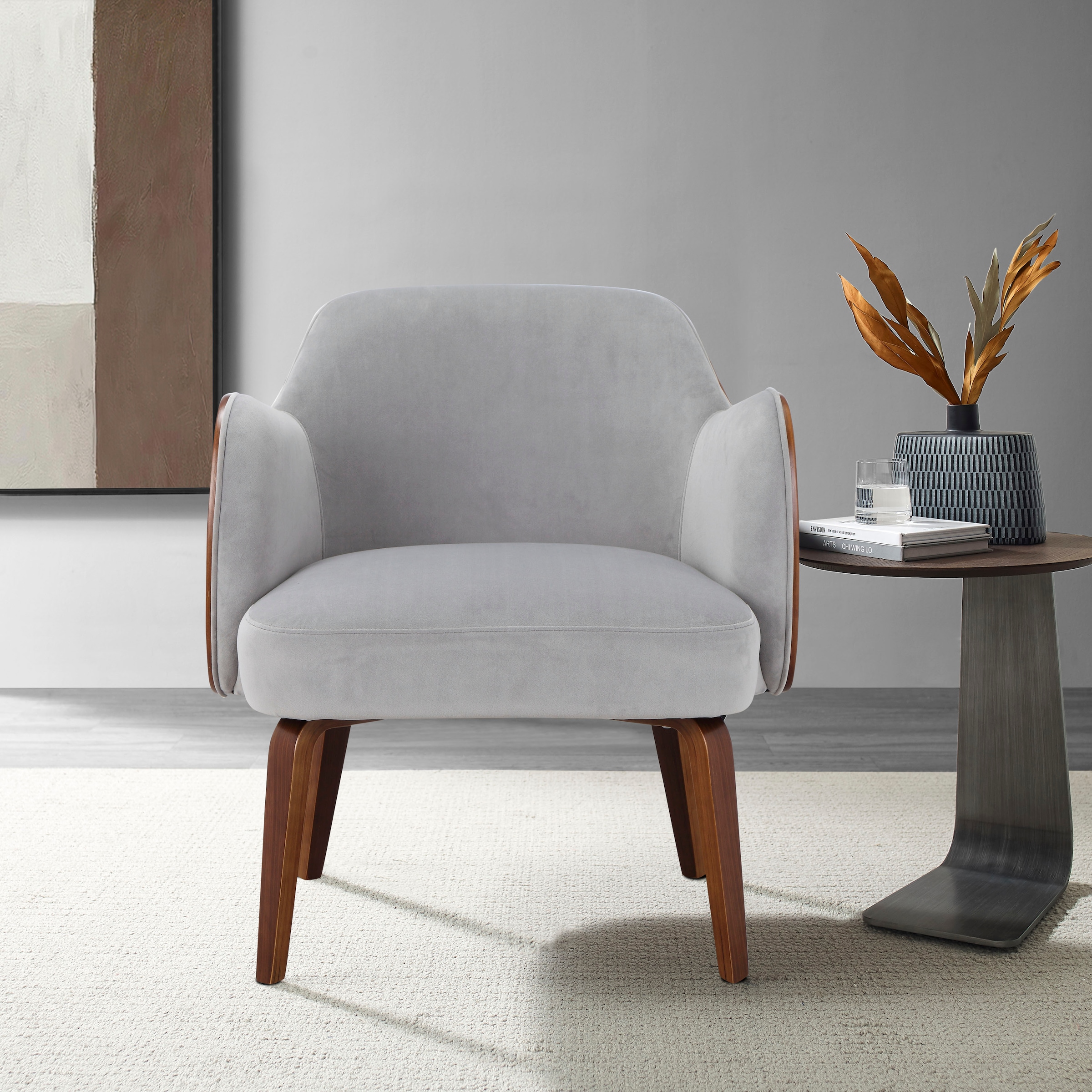 Home affaire Loungesessel »Eleena, Sessel Wohnzimmer,« 1 Stk. tlg. Stoff aus recyceltem Polyester, Beine aus Pappelholz, Sitzhöhe 47 cm